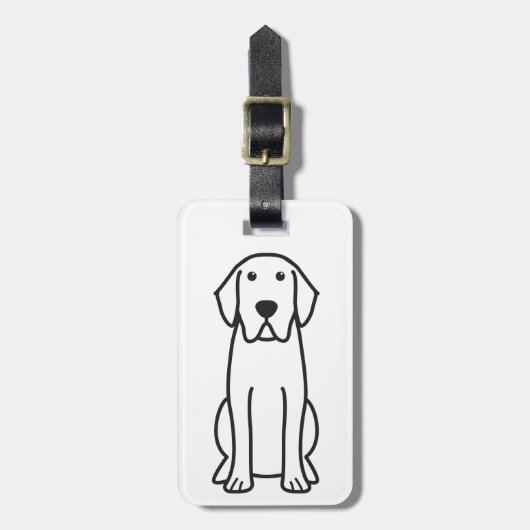 Labrador Retriever Dog Cartoon Bagagelabel (Voorkant verticaal)