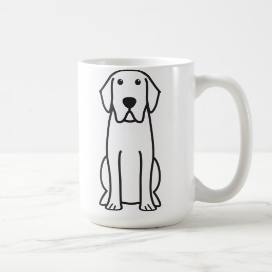 Labrador Retriever Dog Cartoon Coffee Mok (Rechts)