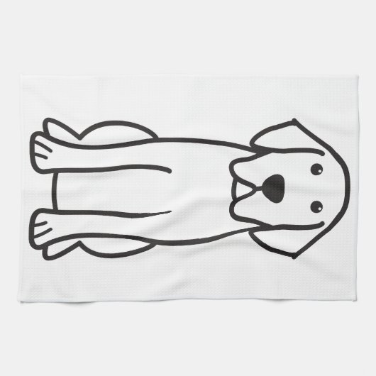 Labrador Retriever Dog Cartoon Kitchen Towel Theedoek (Horizontaal)