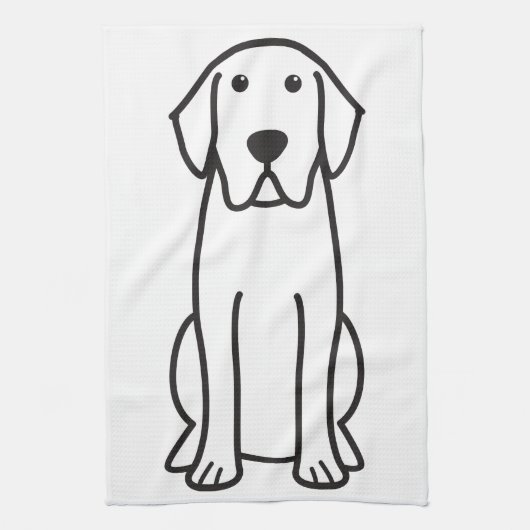 Labrador Retriever Dog Cartoon Kitchen Towel Theedoek (Verticaal)