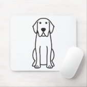 Labrador Retriever Dog Cartoon Muismat (Met muis)