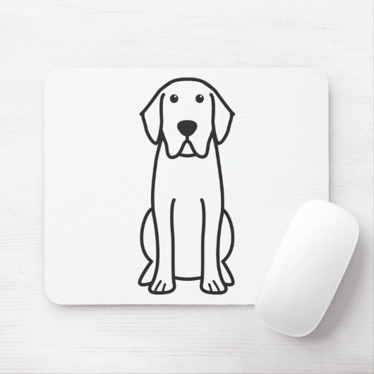 Labrador Retriever Dog Cartoon Muismat (Met muis)