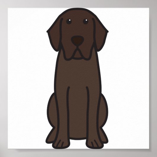 Labrador Retriever Dog Cartoon Poster (Voorkant)