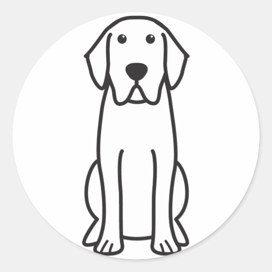 Labrador Retriever Dog Cartoon Ronde Sticker (Voorkant)