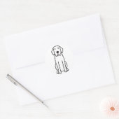 Labrador Retriever Dog Cartoon Ronde Sticker (Envelop)