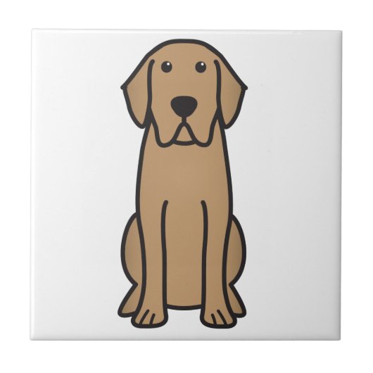 Labrador Retriever Dog Cartoon Tegeltje (Voorkant)
