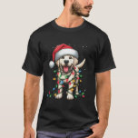 Labrador Retriever Dog Christmas Lights Santa Hat T-shirt<br><div class="desc">Labrador Retriever Hond Kerstverlichting Kerstman Hoed Kerstsneeuw</div>