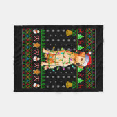 Labrador Retriever Dog Christmas Lights Ugly Sweat Fleece Deken (Voorkant (Horizontaal))