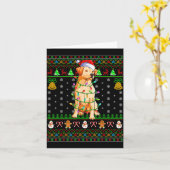 Labrador Retriever Dog Christmas Lights Ugly Sweat Kaart (Gele Bloem)