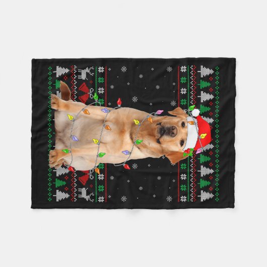 Labrador Retriever Dog Christmas Ugly Sweater Ligh Fleece Deken (Voorkant (Horizontaal))