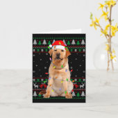 Labrador Retriever Dog Christmas Ugly Sweater Ligh Kaart (Gele Bloem)