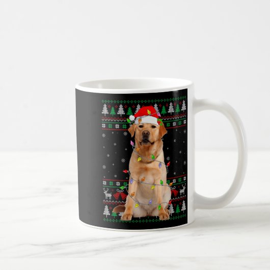 Labrador Retriever Dog Christmas Ugly Sweater Ligh Koffiemok (Rechts)