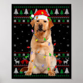 Labrador Retriever Dog Christmas Ugly Sweater Ligh Poster (Voorkant)