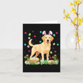 Labrador Retriever Dog Easter Egg Hunt Bunny Ear E Kaart (Gele Bloem)