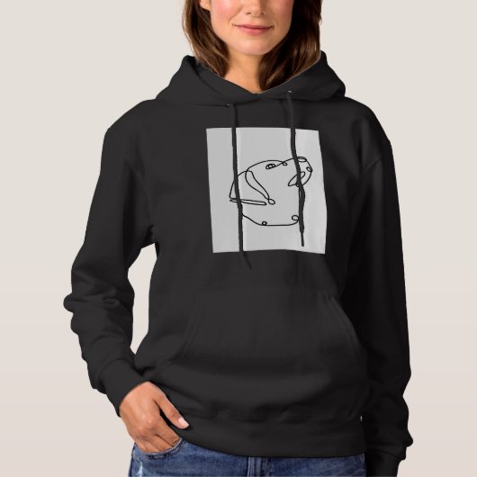 Labrador Retriever Dog Face Line Illustration Dog Hoodie (Voorkant)