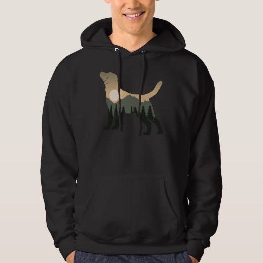 Labrador Retriever Dog Forest Mountain Sunset Hoodie (Voorkant)