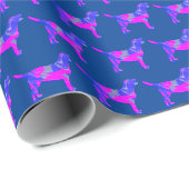 Labrador Retriever Dog Fun Silhouette PB Grijs Bla Cadeaupapier (Rol Hoek)
