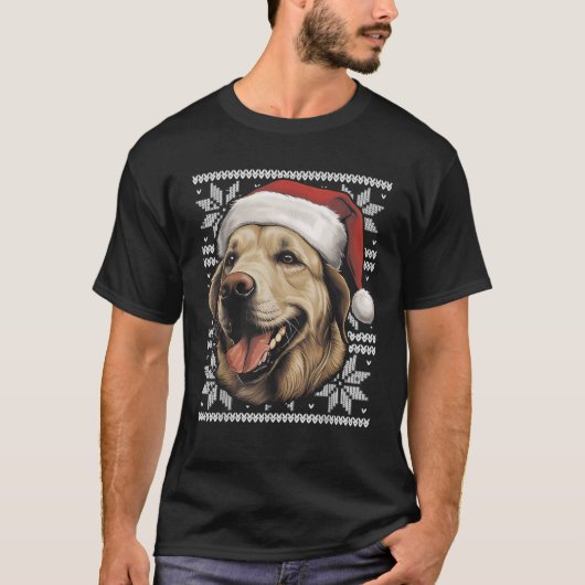 Labrador Retriever Dog Funny Christmas Santa Match T-shirt (Voorkant)
