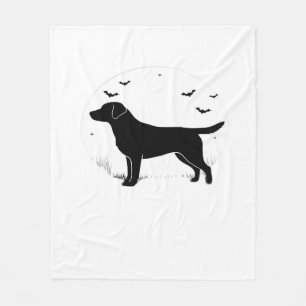 Labrador Retriever Dog - Halloween Moon Silhouette Fleece Deken