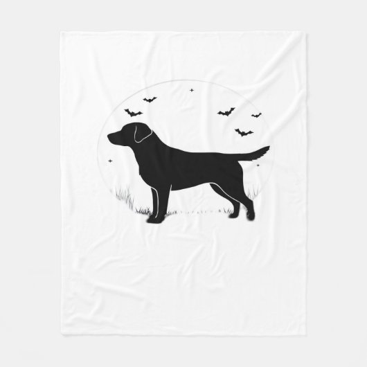 Labrador Retriever Dog - Halloween Moon Silhouette Fleece Deken (Voorkant)