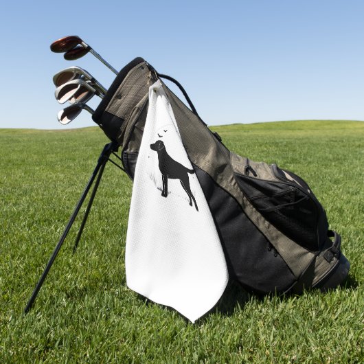 Labrador Retriever Dog - Halloween Moon Silhouette Golfhanddoek (Groen)