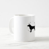 Labrador Retriever Dog - Halloween Moon Silhouette Koffiemok (Voorkant links)