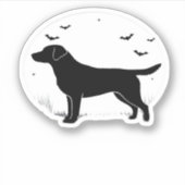 Labrador Retriever Dog - Halloween Moon Silhouette Sticker (Voorkant)