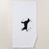 Labrador Retriever Dog - Halloween Moon Silhouette Strandlaken (Voorkant)