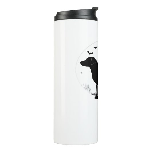 Labrador Retriever Dog - Halloween Moon Silhouette Thermosbeker (Gedraaid links)