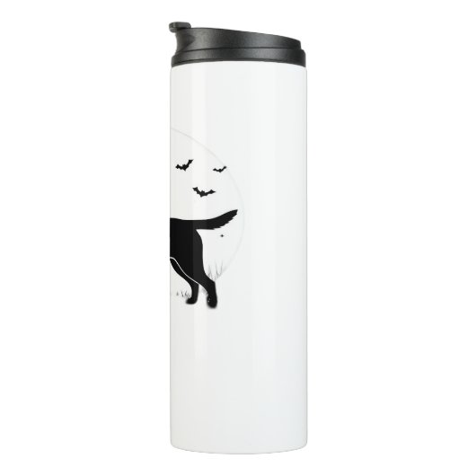 Labrador Retriever Dog - Halloween Moon Silhouette Thermosbeker (Geroteerd rechts)