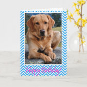 Labrador Retriever Dog Happy Birthday Blauwe Kaart (Gele Bloem)