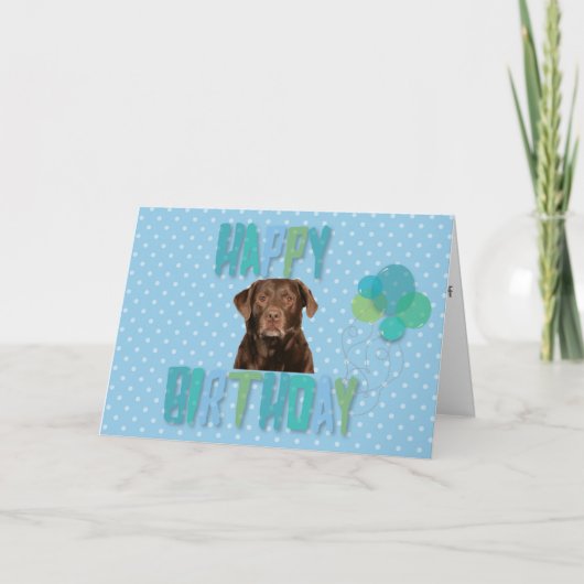 Labrador Retriever Dog Happy Birthday Kaart (Voorkant)