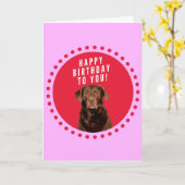 Labrador Retriever Dog Happy Birthday Kaart (Gele Bloem)