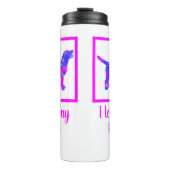 Labrador Retriever Dog Hot Pink & Blue Silhouette Thermosbeker (Voorkant)
