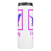 Labrador Retriever Dog Hot Pink & Blue Silhouette Thermosbeker (Achterkant)