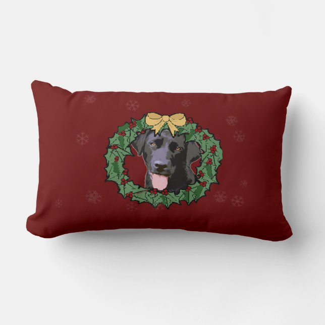 Labrador Retriever Dog: Lab Dog voor Kerstmis 2 Kussen (Voorkant)