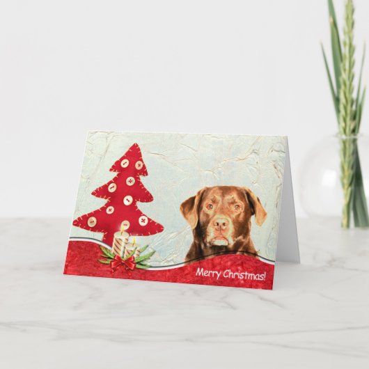 Labrador Retriever Dog Merry Christmas Kaart (Voorkant)