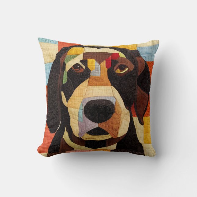 Labrador Retriever Dog Patchwork Quilt by kedoki Kussen (Voorkant)