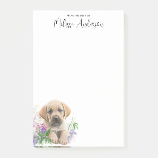 Labrador Retriever Dog Personalized Cute Puppy Post-it® Notes (Voorkant)