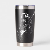 Labrador Retriever Dog Playing Electric Guitar Roc Geïsoleerde Drinkbeker (Voorkant)