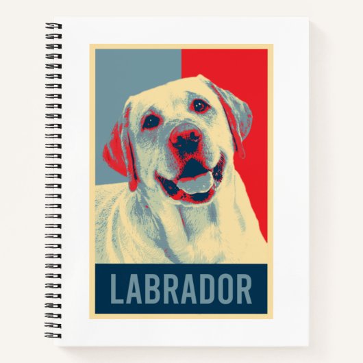 Labrador Retriever Dog Portrait Pop Art Notitieboek (Voorkant)