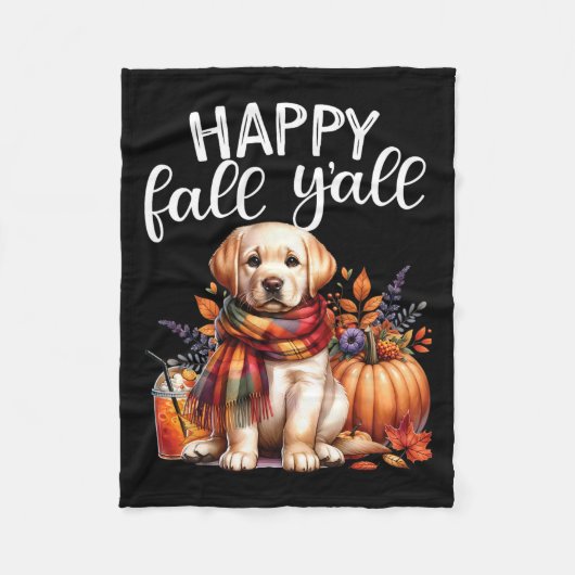 Labrador Retriever Dog Pumpkin Spice Happy Herfst  Fleece Deken (Voorkant)