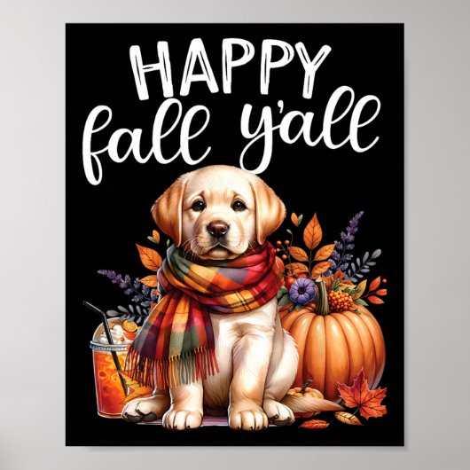 Labrador Retriever Dog Pumpkin Spice Happy Herfst  Poster (Voorkant)