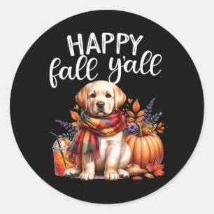 Labrador Retriever Dog Pumpkin Spice Happy Herfst Ronde Sticker