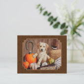 Labrador Retriever Dog & Pumpkins Brown Kaart (Staand voorkant)
