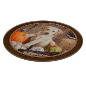 Labrador Retriever Dog & Pumpkins Brown Snijplank (Hoek)