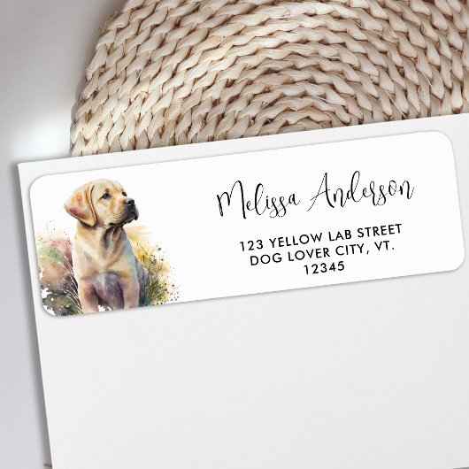 Labrador Retriever Dog Puppy Modern Return Address Etiket