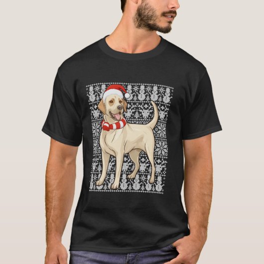 Labrador Retriever Dog Santa Hat Mannen Vrouwen Le T-shirt (Voorkant)