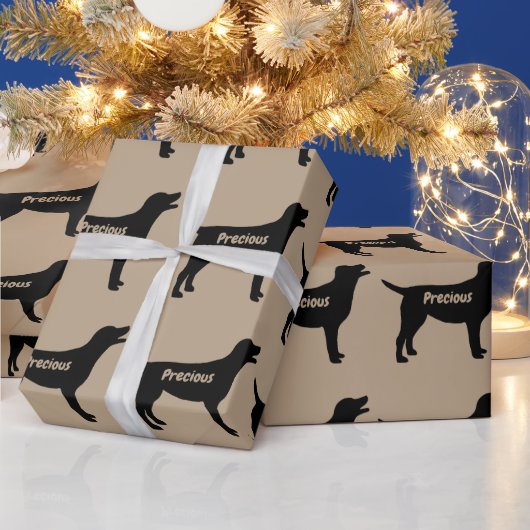 Labrador Retriever Dog Silhouette Cadeaupapier (Feestdagen)
