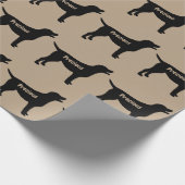 Labrador Retriever Dog Silhouette Cadeaupapier (Hoek)